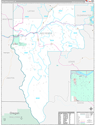 Nez Perce County Wall Map Premium Style 2026